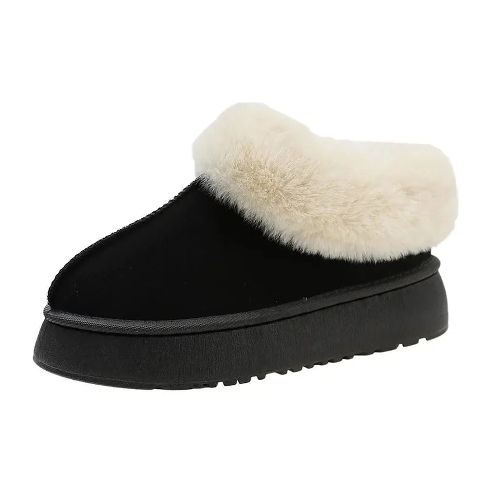 Merendy Yasahby Round Toe Slip-on Faux Fur slippers