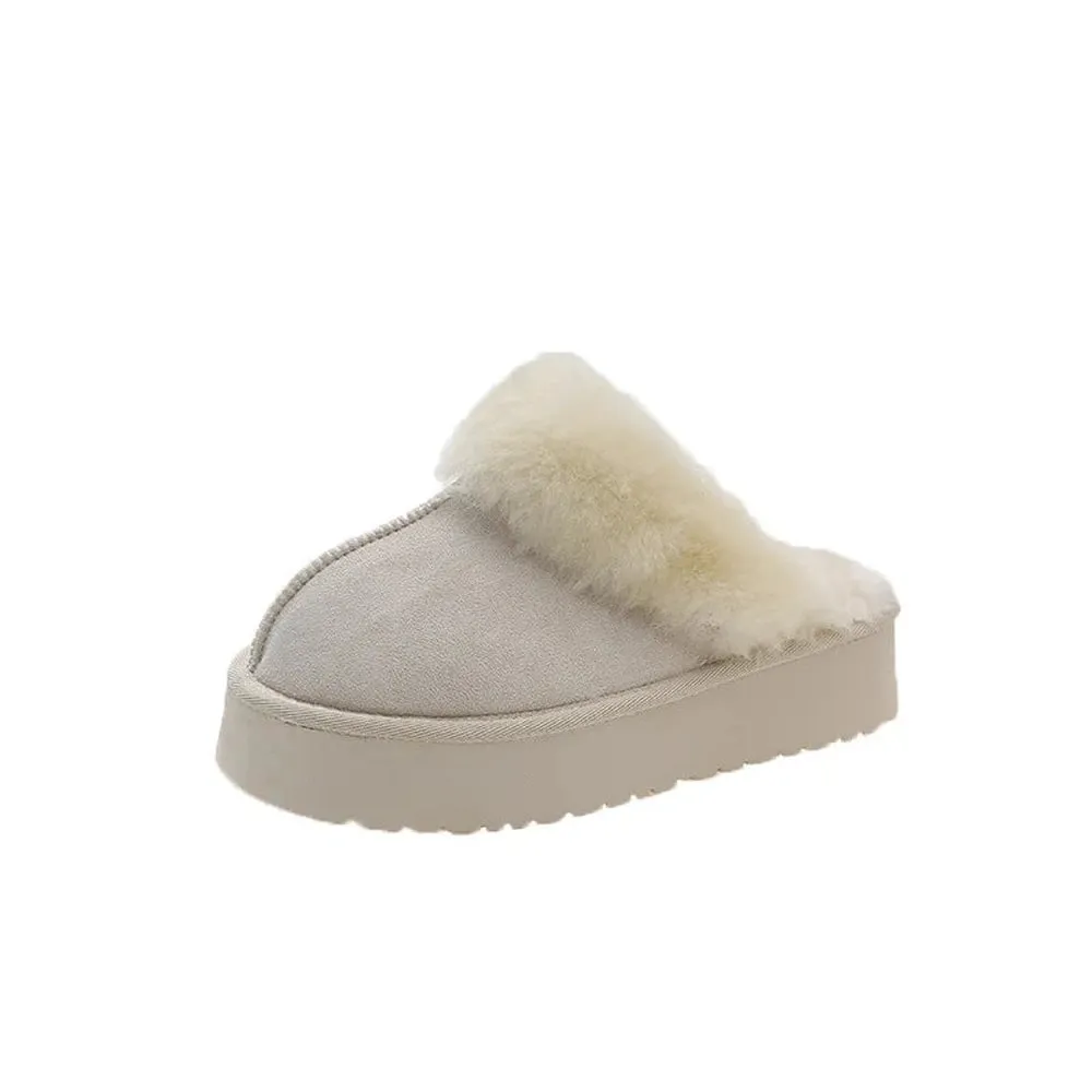 Merendy Yasahby Round Toe Slip-on Faux Fur slippers