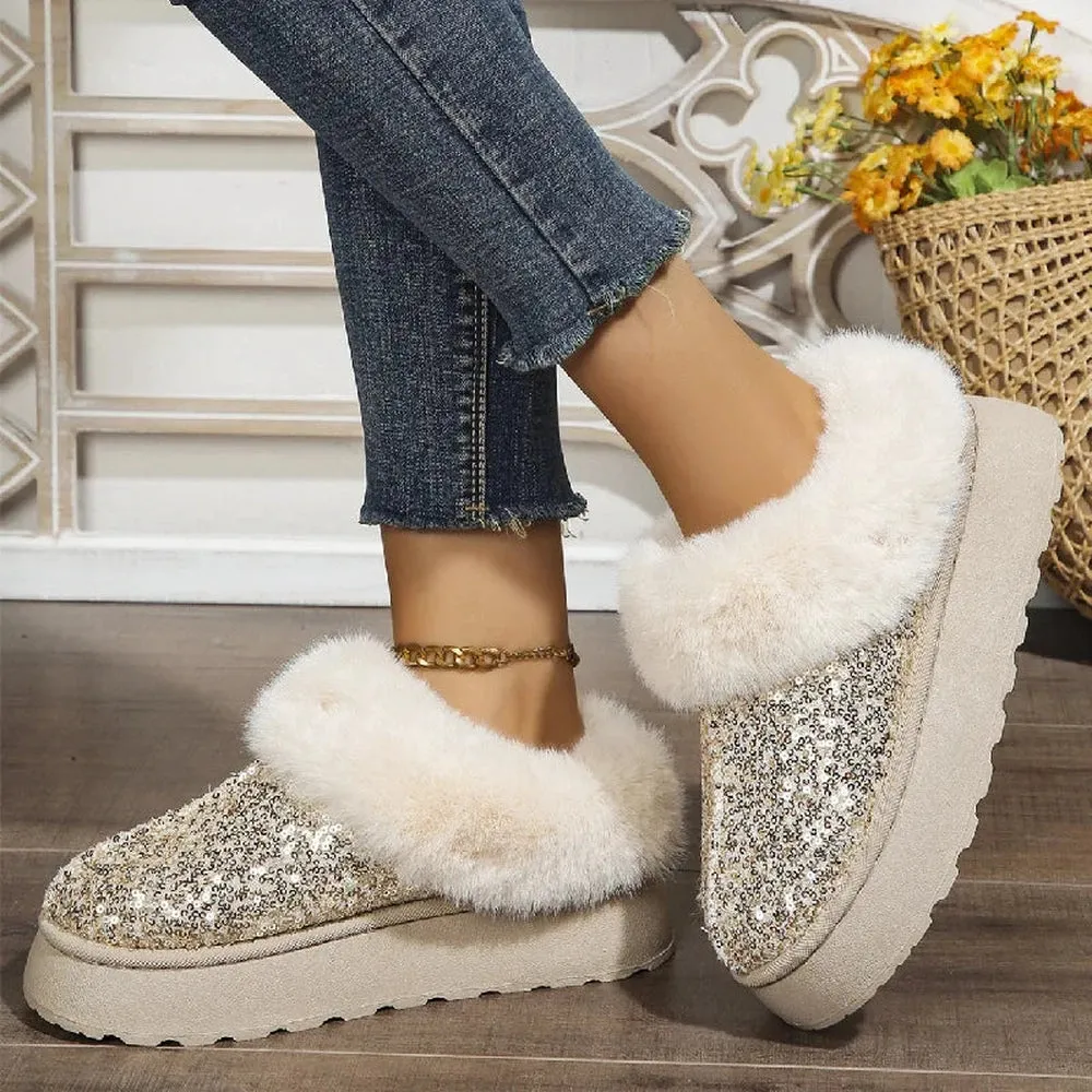 Merendy Yasahby Round Toe Slip-on Faux Fur slippers