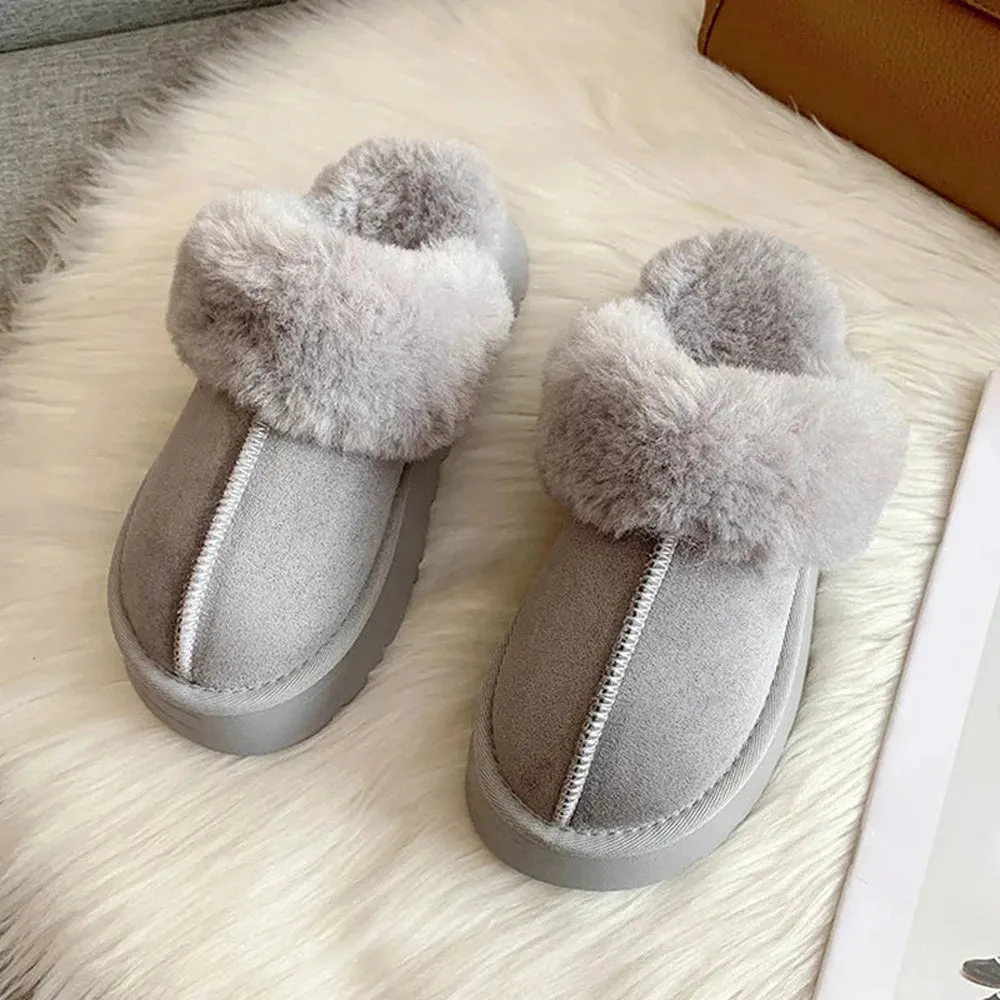 Merendy Yasahby Round Toe Slip-on Faux Fur slippers