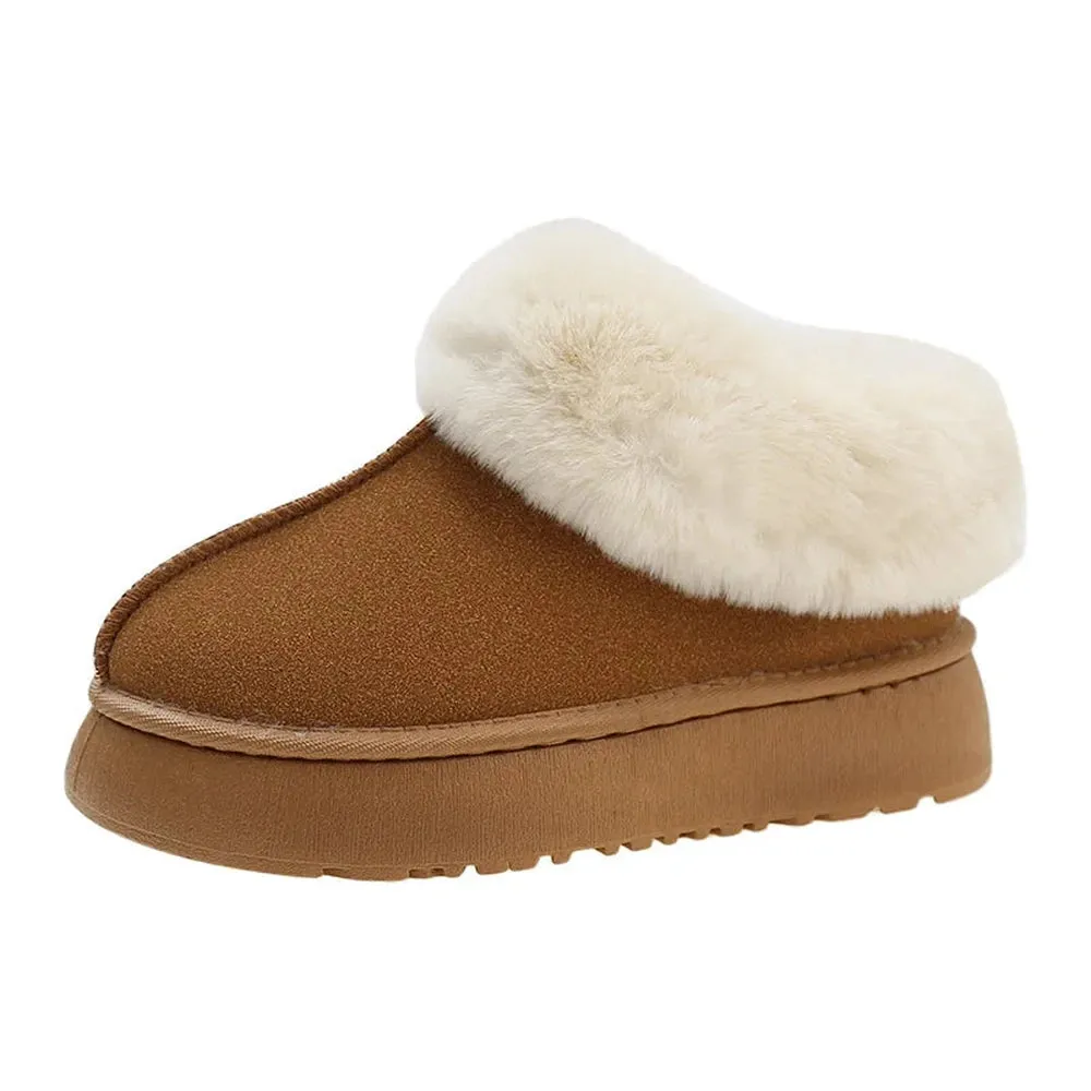 Merendy Yasahby Round Toe Slip-on Faux Fur slippers