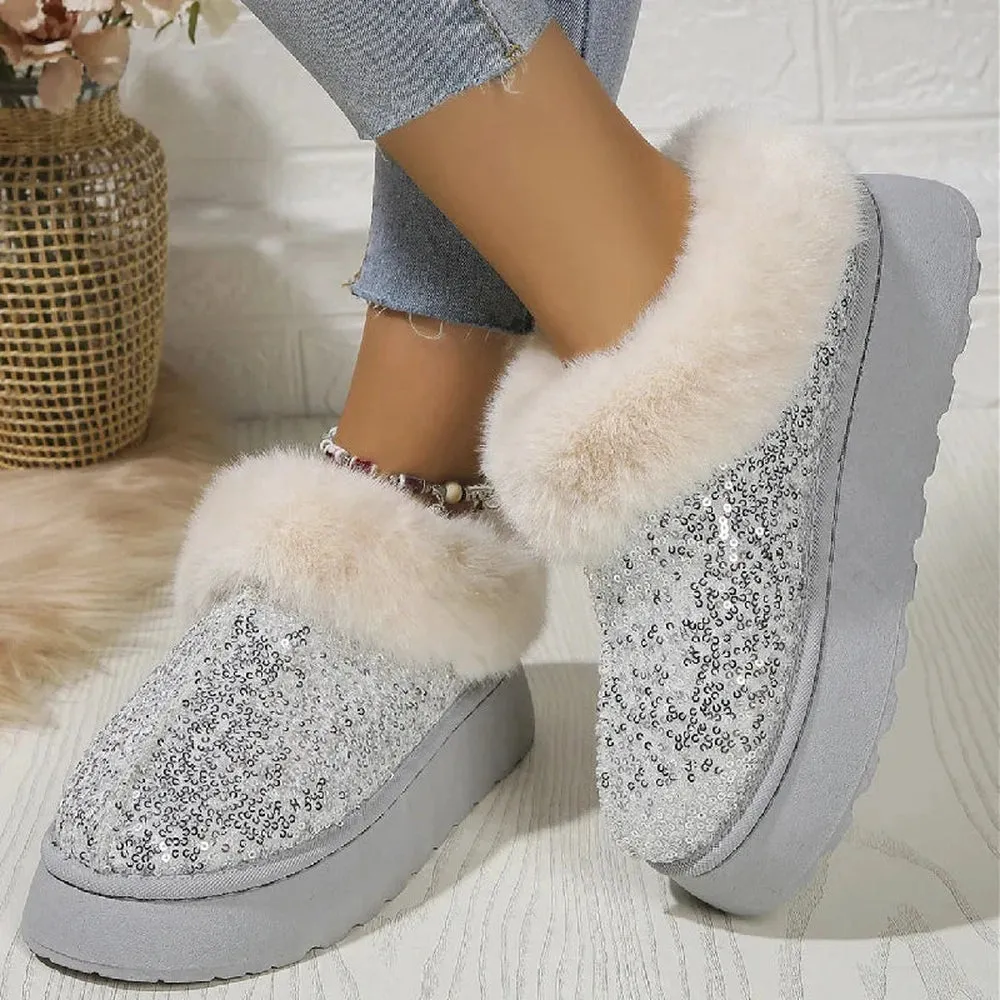 Merendy Yasahby Round Toe Slip-on Faux Fur slippers