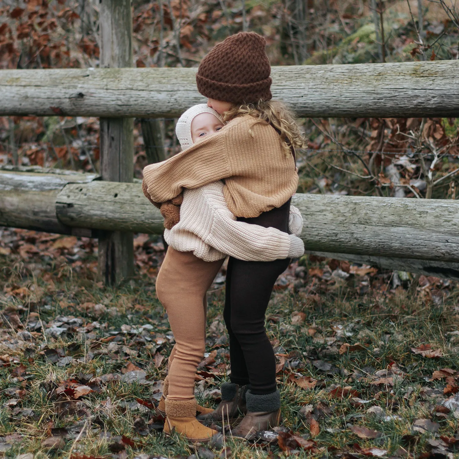 Merino Wool/Cotton Footless Wooly Tights With Braces - Cappuccino Brown