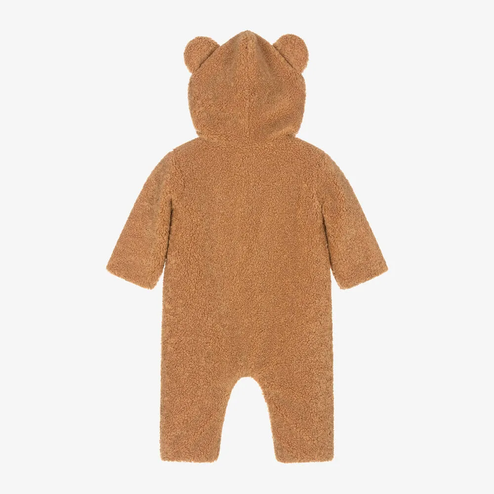 Moschino Baby Brown Teddy Fleece Pramsuit