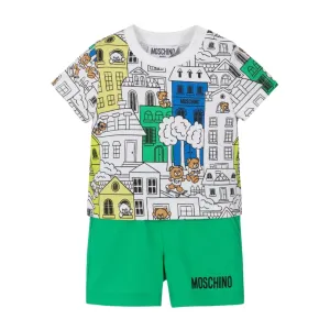 Moschino Baby Graphic Print Two Piece Shorts Set