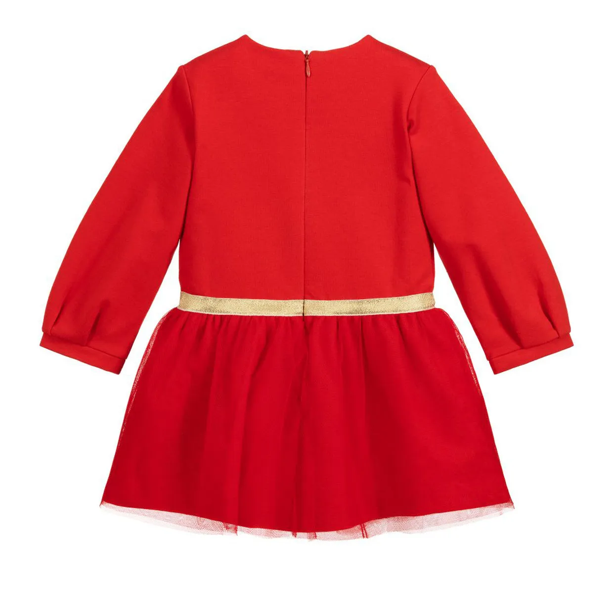 Moschino Baby Red Teddy Bear Fleece Dress