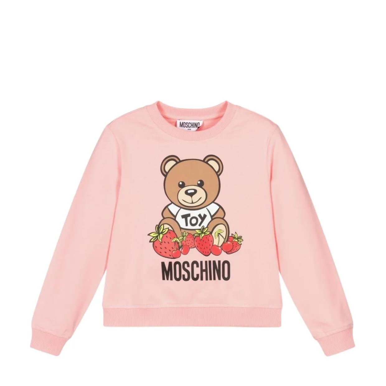 Moschino Girls Pink Teddy Print Sweatshirt