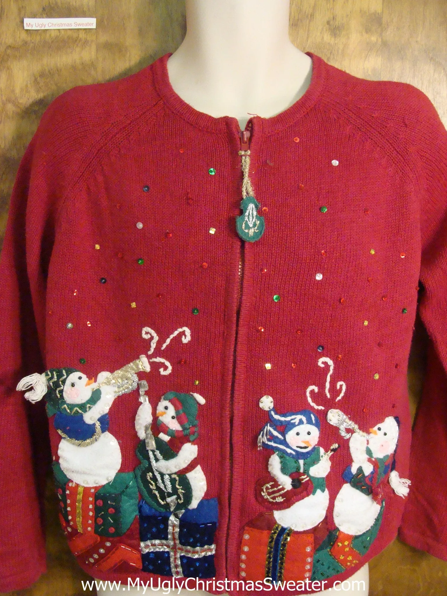 Musical Snowmen Funny Ugly Sweater for a Christmas Party