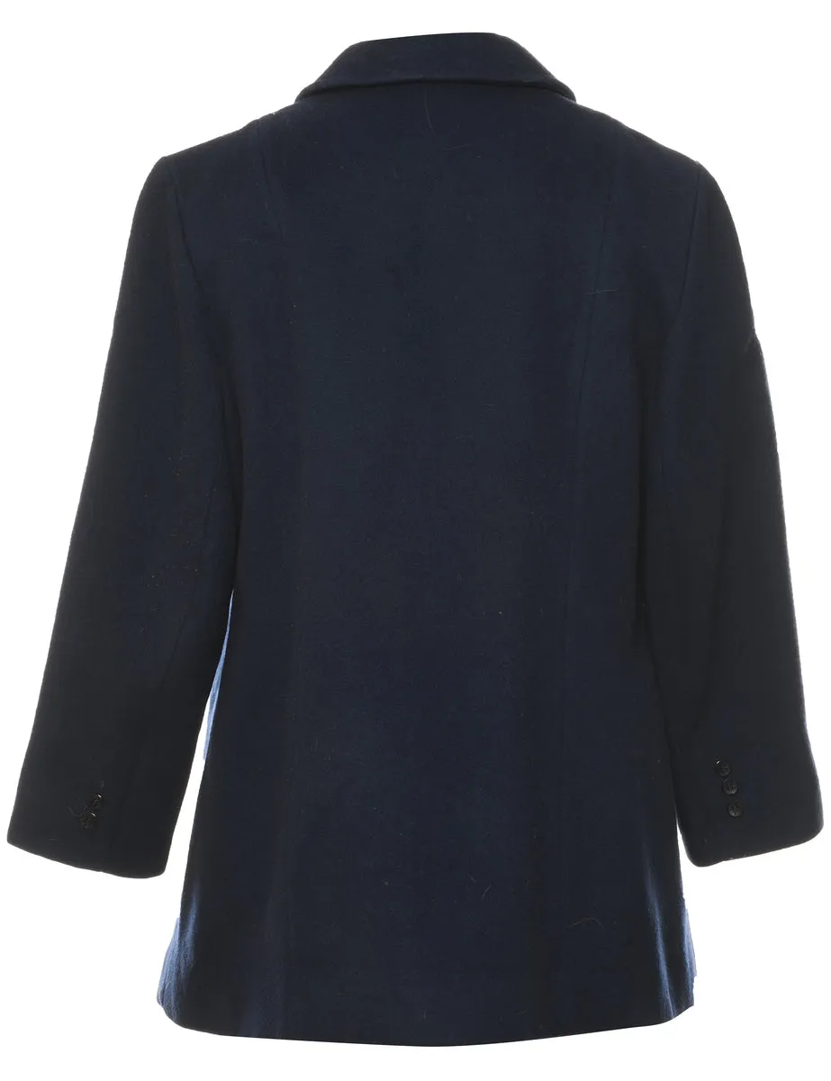 Navy Pendleton Wool Coat - M