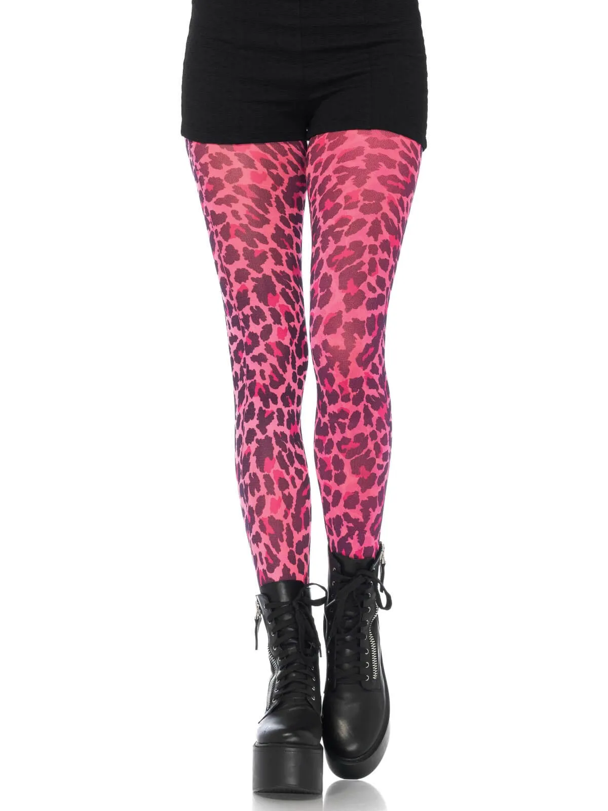 Neon Leopard Print Tights