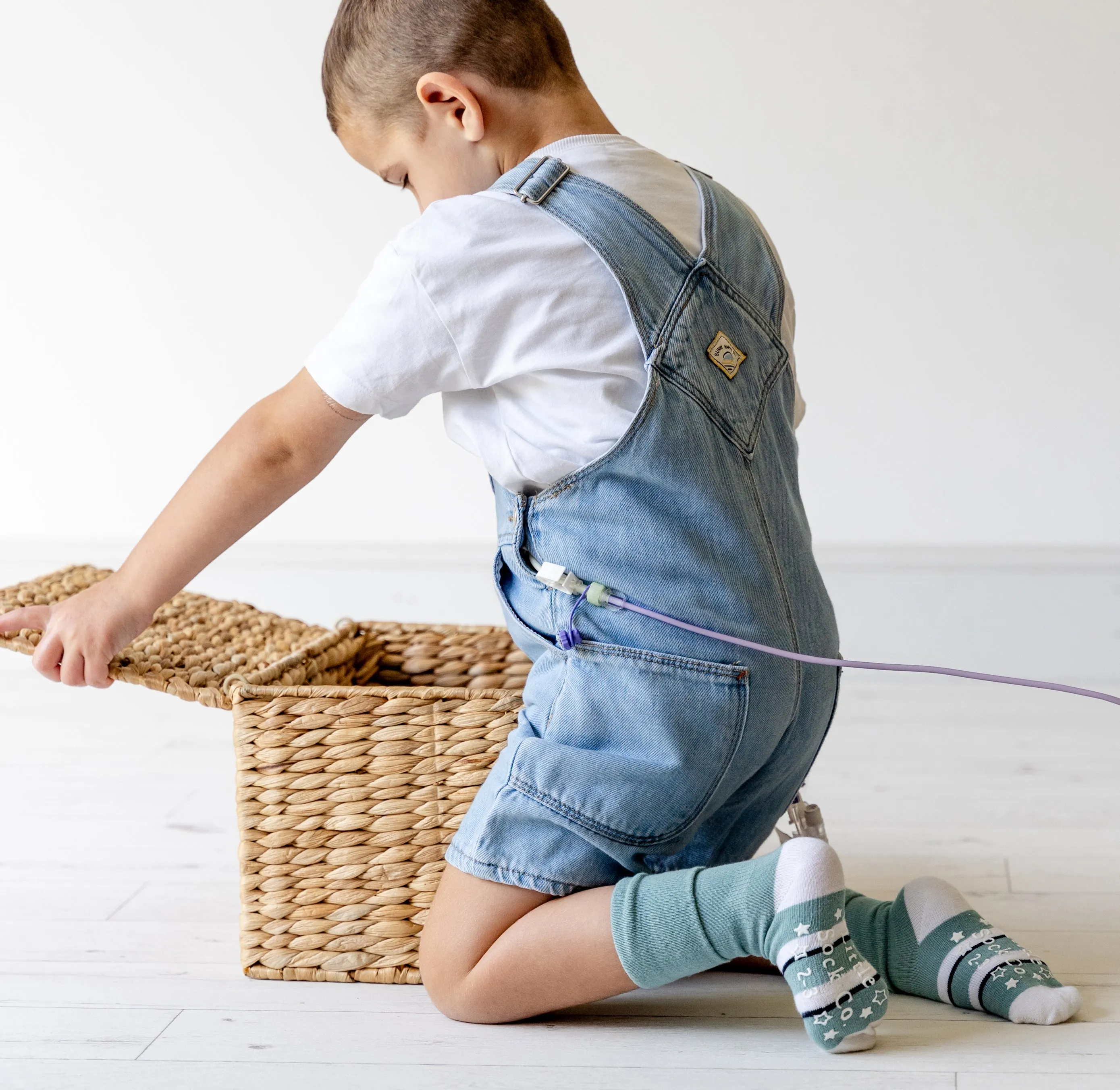 Non-Slip Stay on Baby and Toddler Socks - 5 Pack in Billy Stripe & Blues