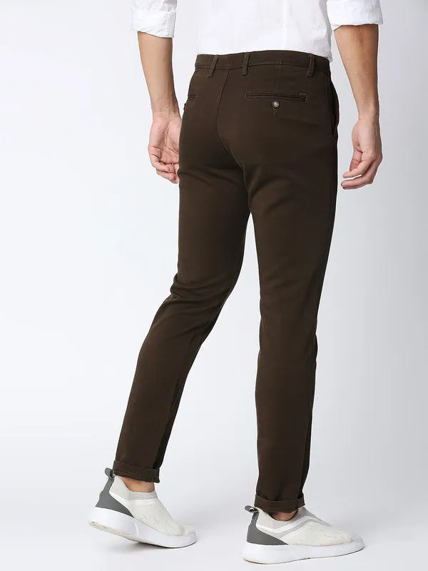 Olive Cotton Dobby Lycra Trousers