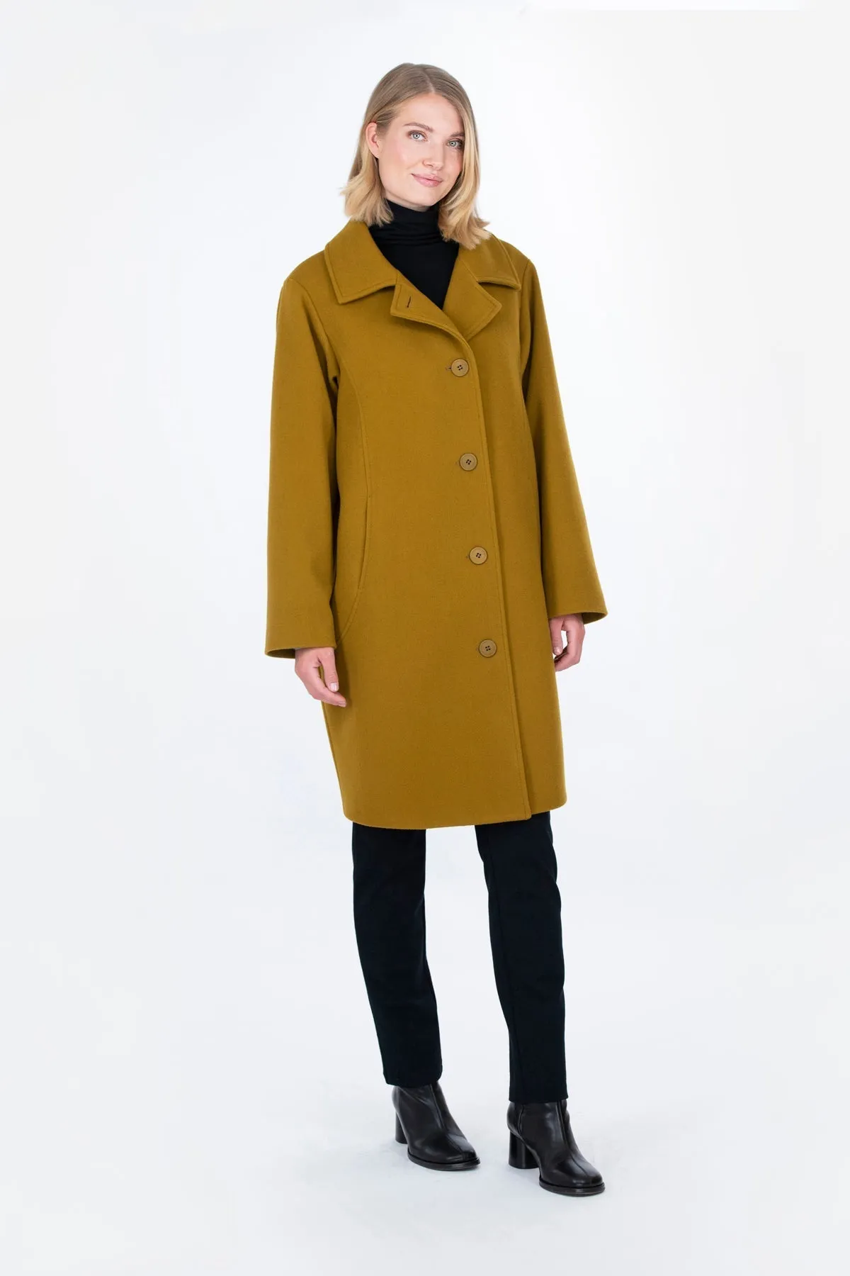 Omena Wool Coat Olive Green