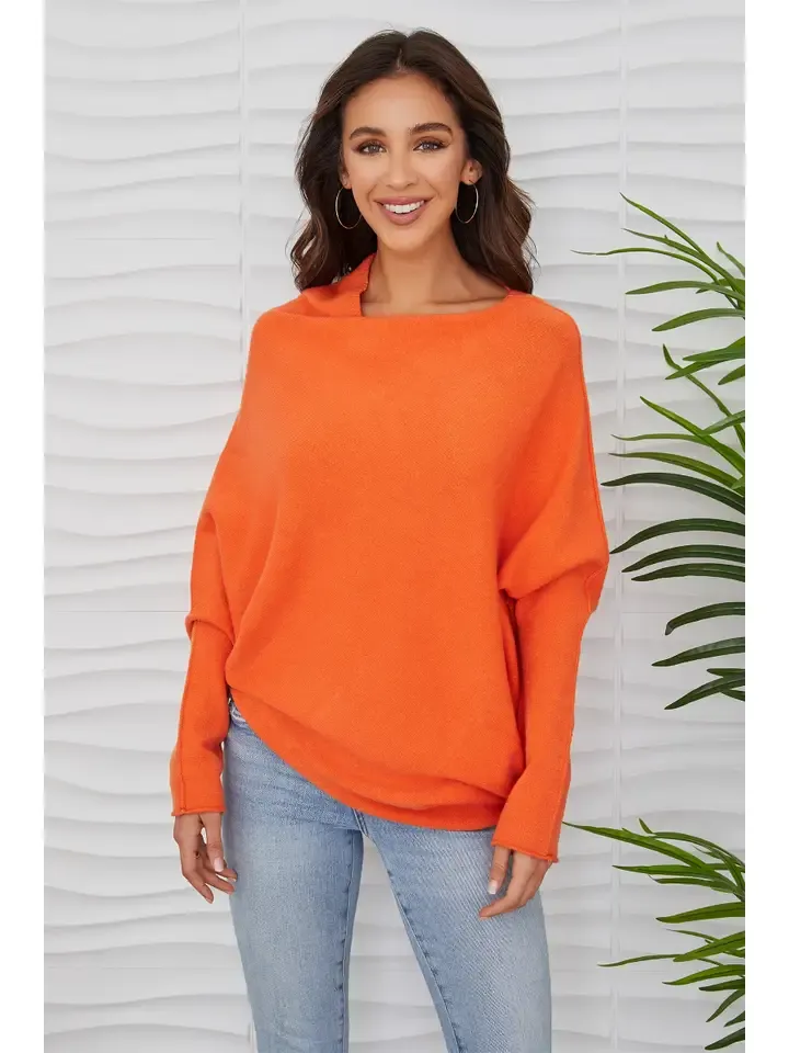 Orange Asymmetrical Sweater