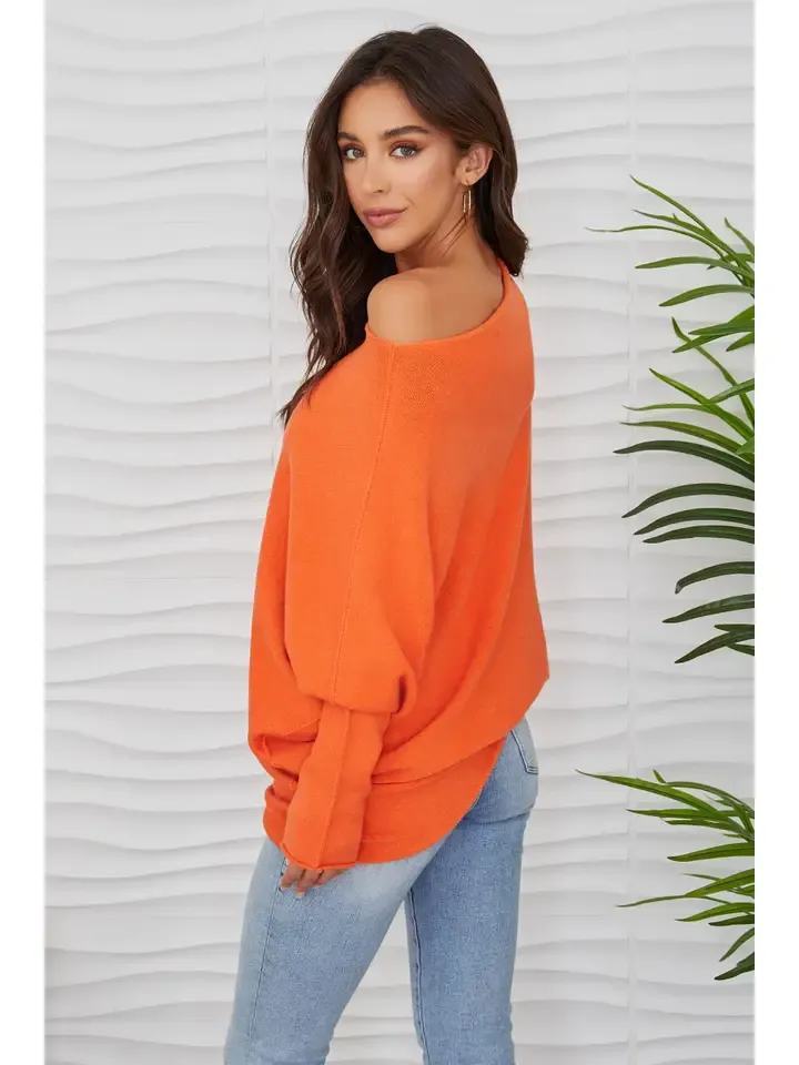 Orange Asymmetrical Sweater