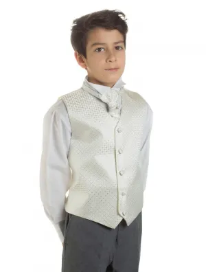 Paisley of London Ivory & Grey Waistcoat Suit 4 Piece Set