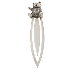 Personalised Sterling Silver Teddy Bookmark