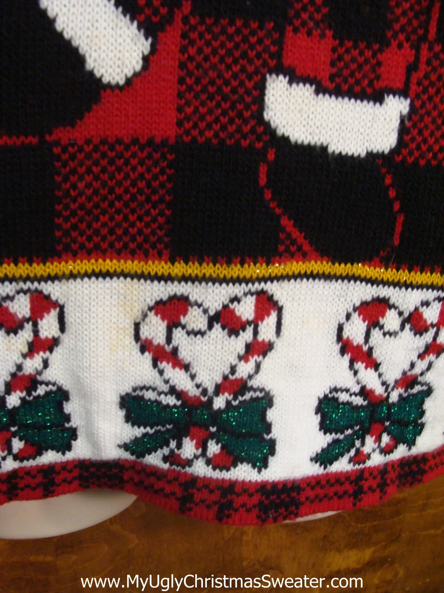 Plaid Teddy Bear Santa Tacky Xmas Sweater