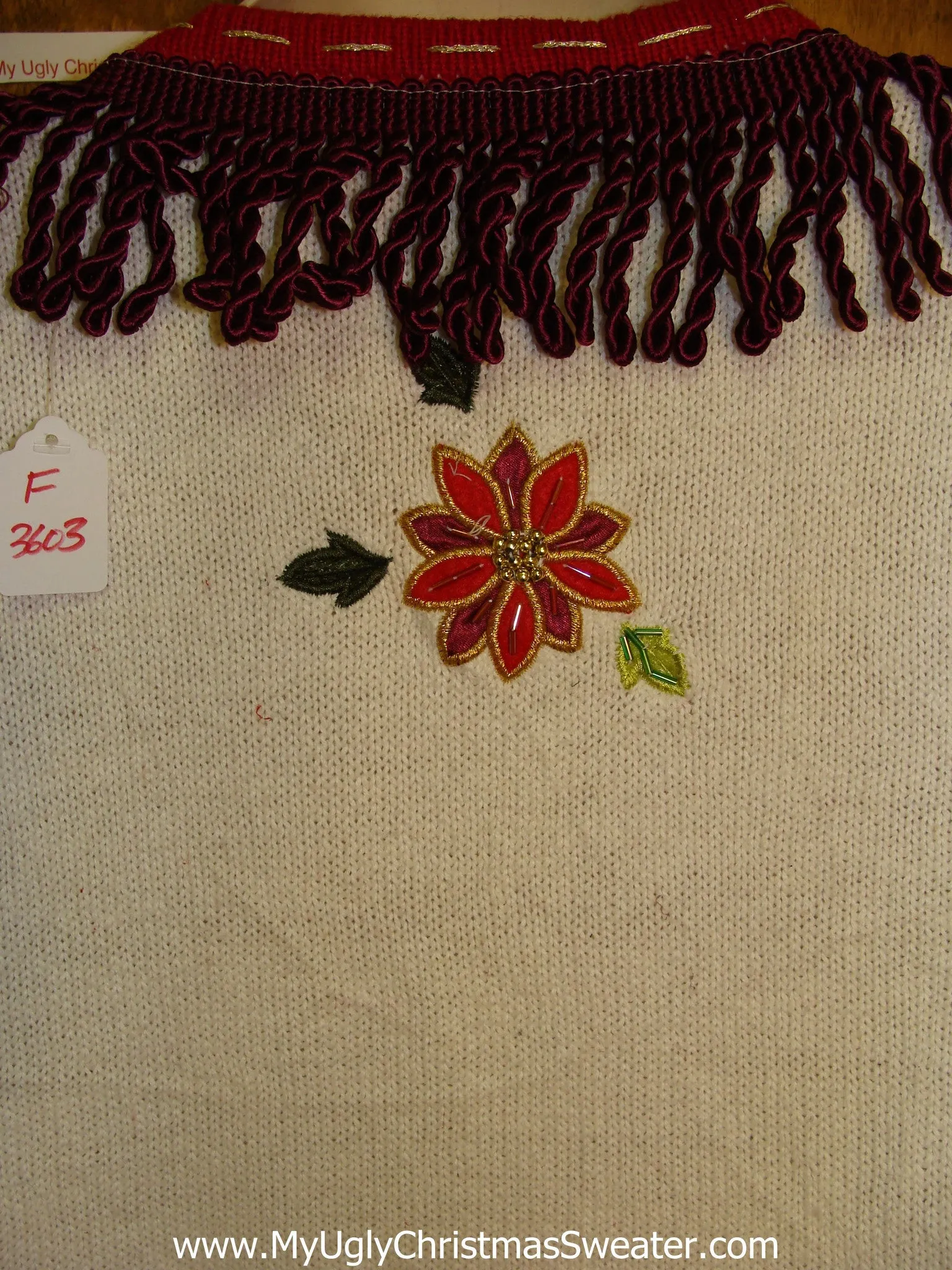 Poinsettia Themed Ugly Christmas Sweater Vest