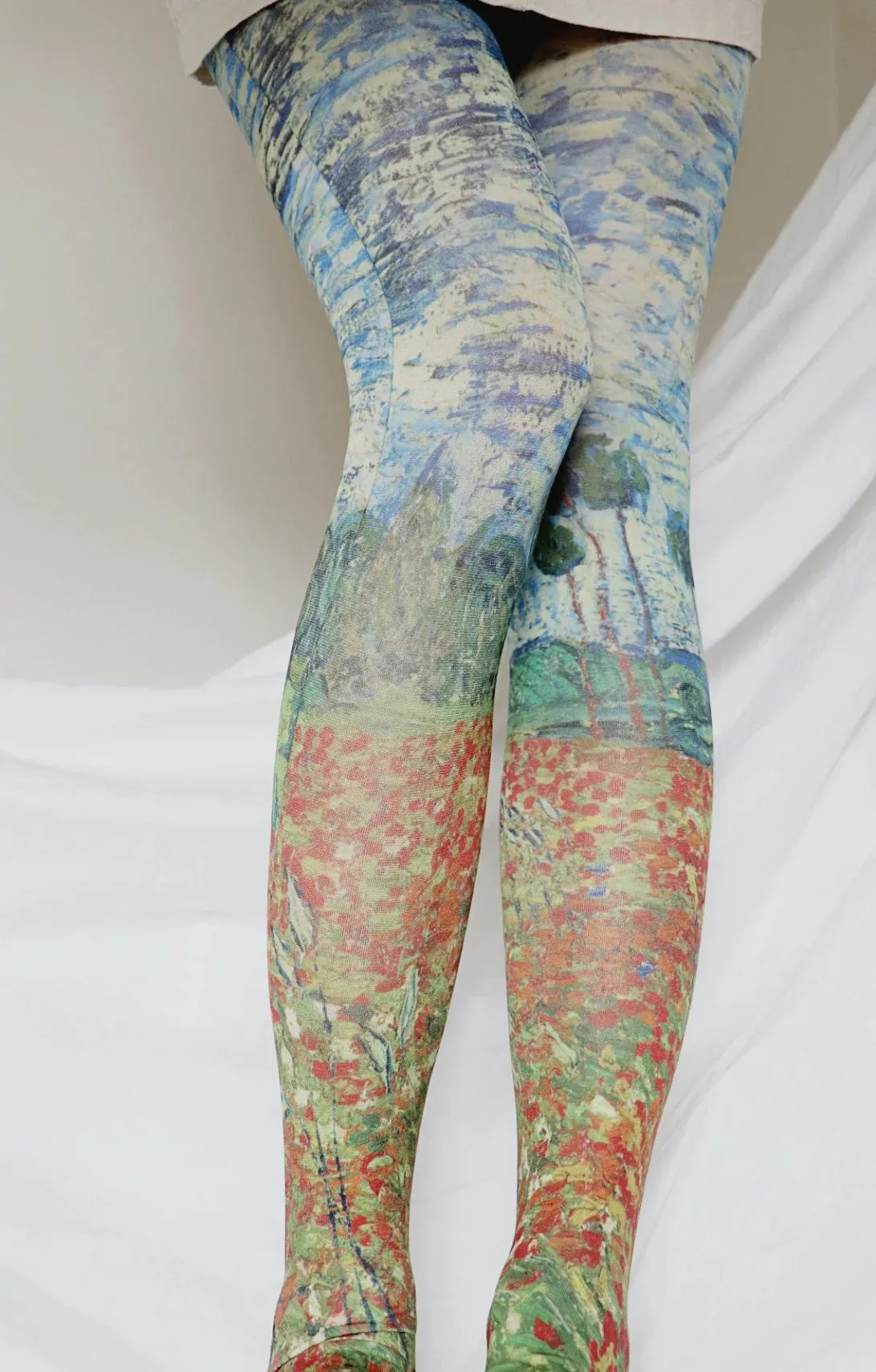 Poppy field by Van Gogh Printed Art Tights