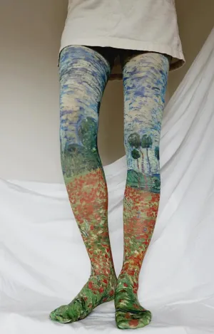 Poppy field by Van Gogh Printed Art Tights