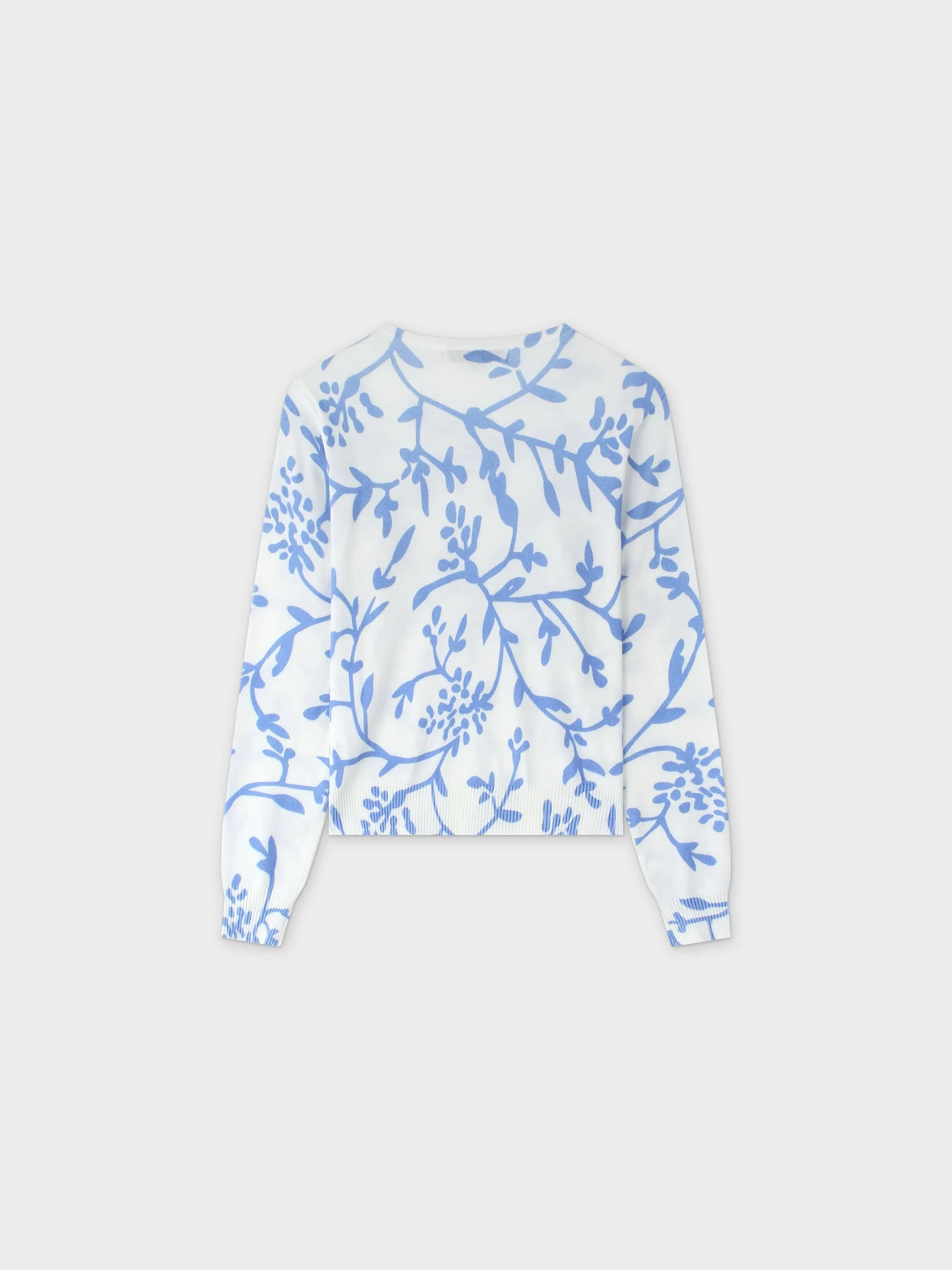 Printed Sweater-Blue Vines