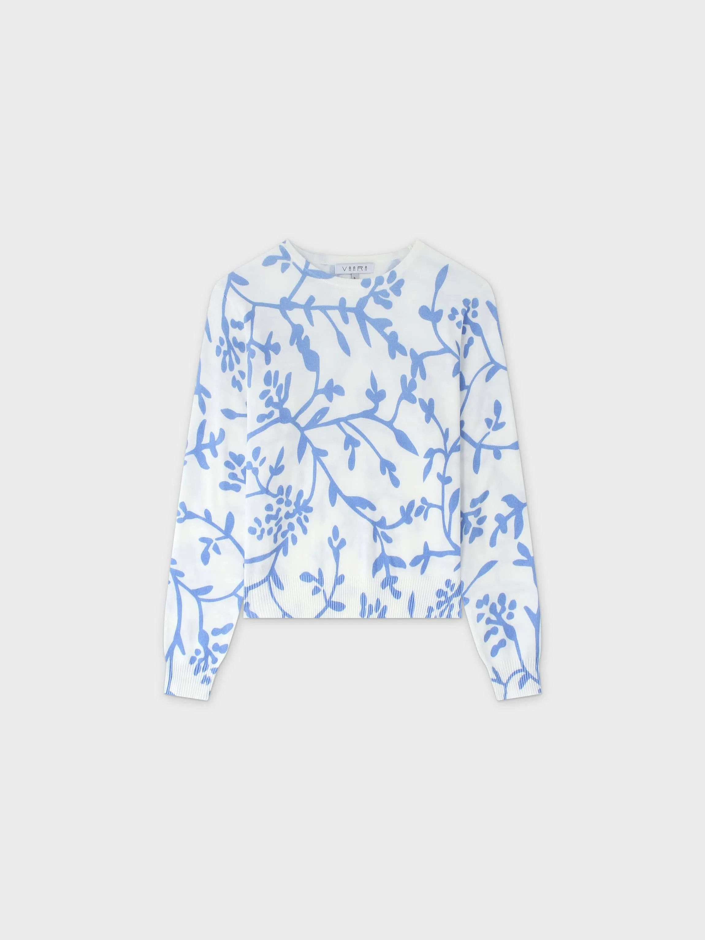 Printed Sweater-Blue Vines