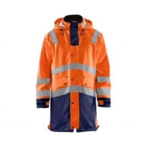 Rain&#x20;Coat&#x20;High&#x20;Vis&#x20;Level&#x20;2&#x20;4306&#x20;High&#x20;Vis&#x20;Oranje&#x2F;Marine&#x20;-&#x20;Bl&#xE5;kl&#xE4;der