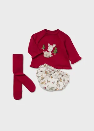 Red Deer Infant Girls Sweater Set - Select Size