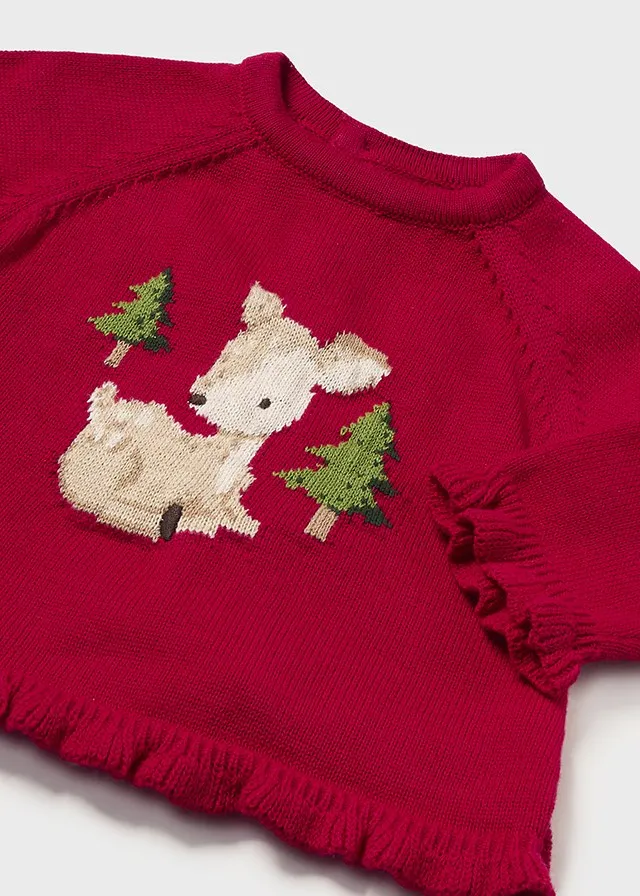 Red Deer Infant Girls Sweater Set - Select Size