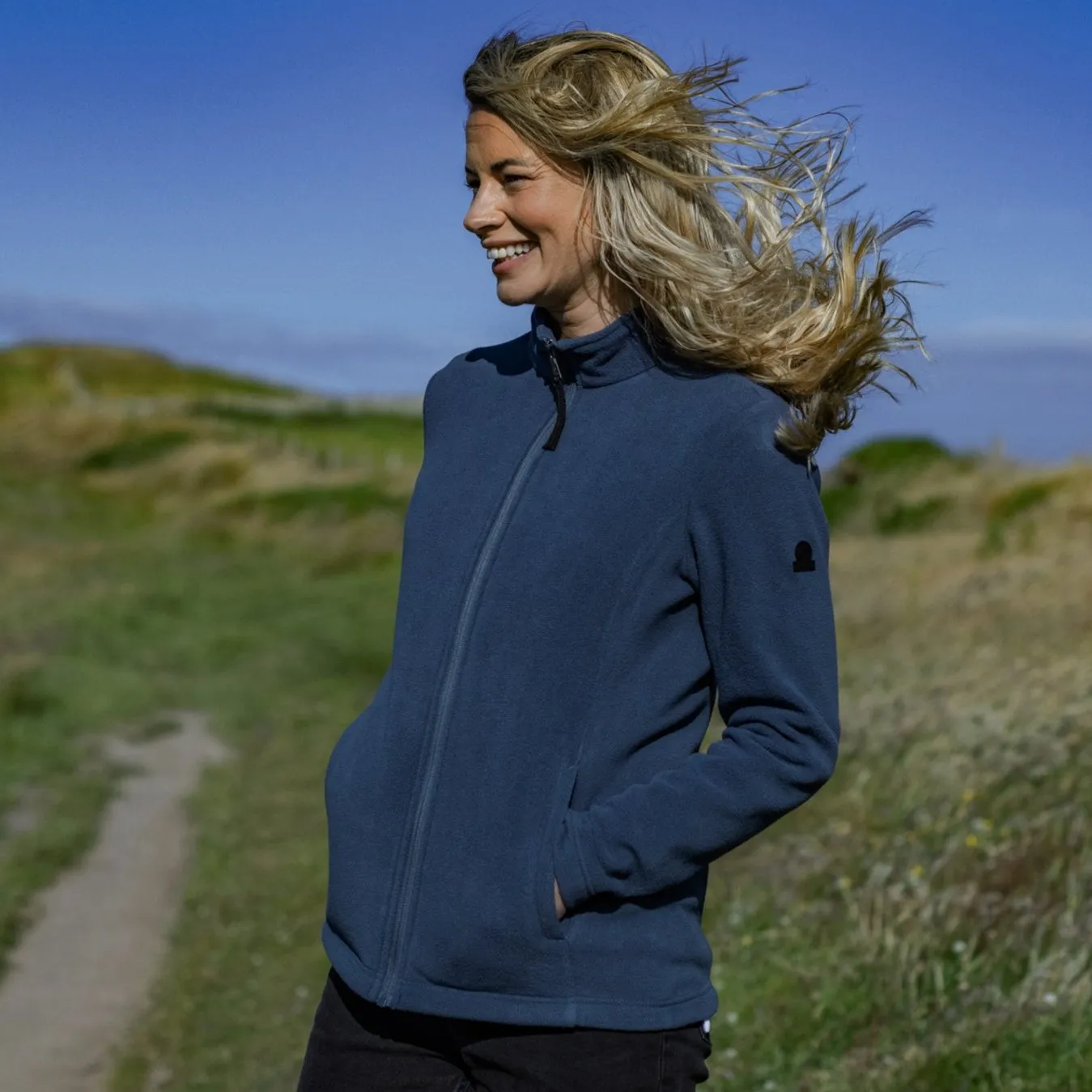 Revive Womens Fleece Jacket - Blue Stone