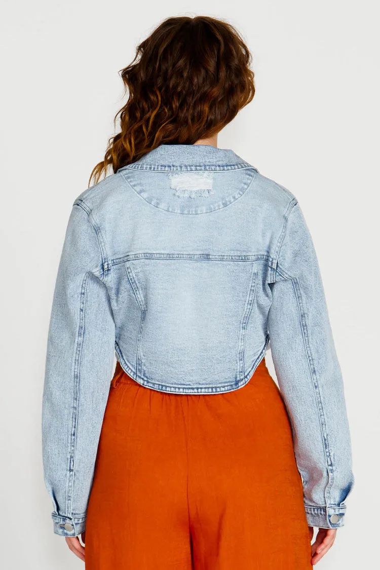 Rhea Cropped Denim Jacket