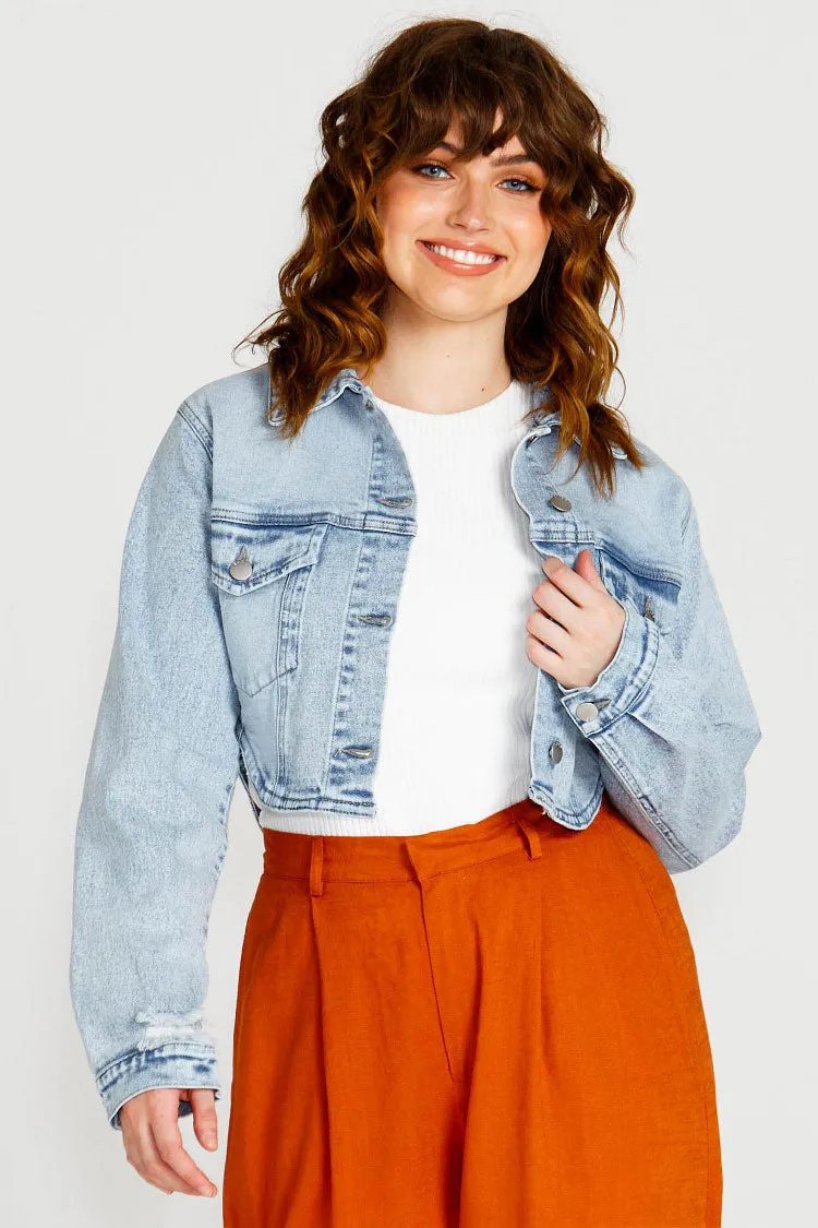 Rhea Cropped Denim Jacket