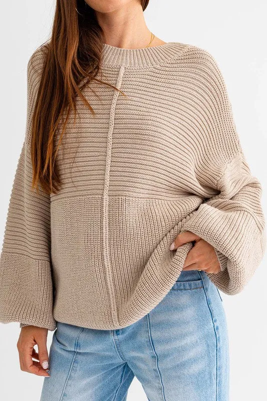 Ribbed Knitted Sweater - online exclusive