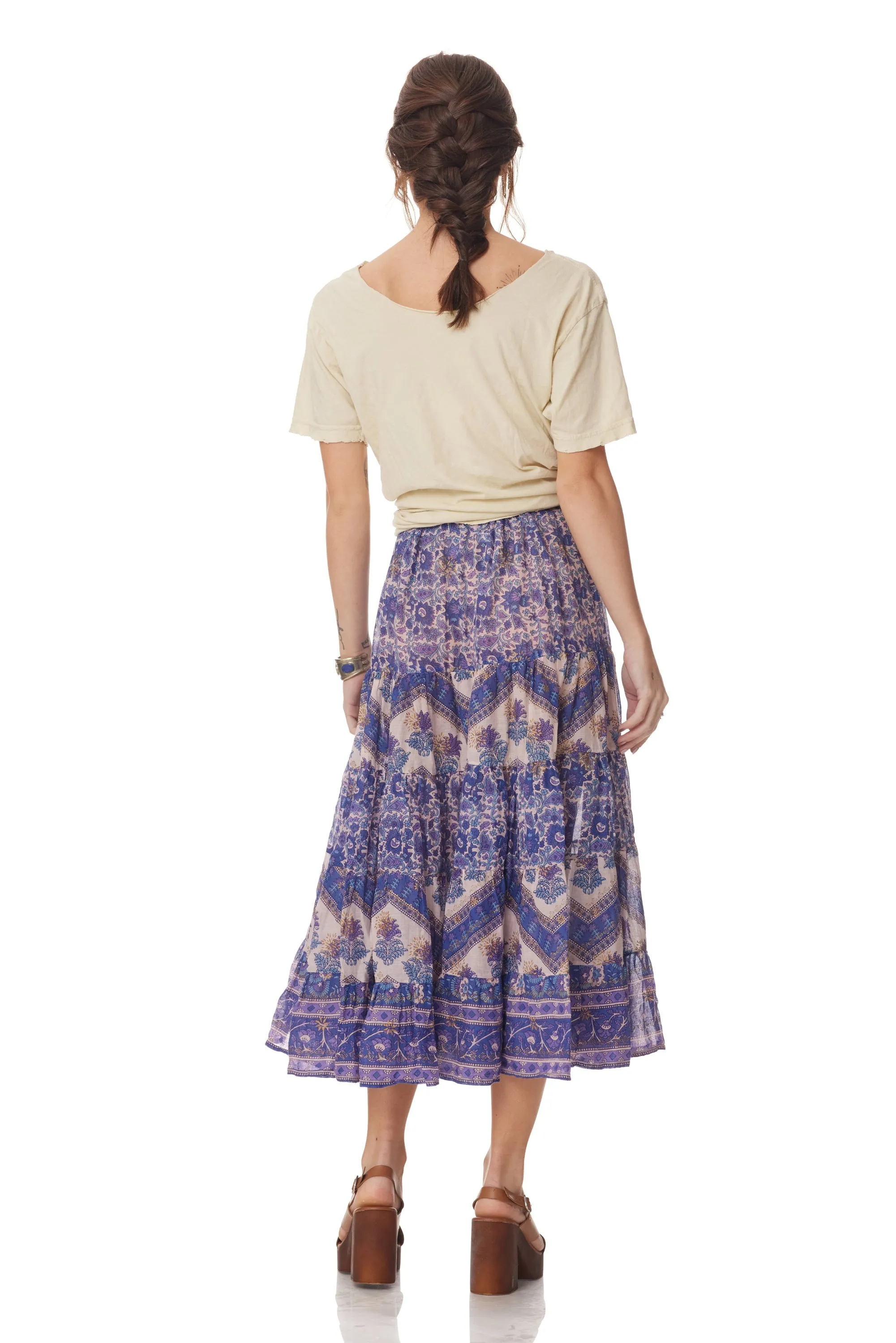 Rosa Printed Midi Skirt Liberty Blue