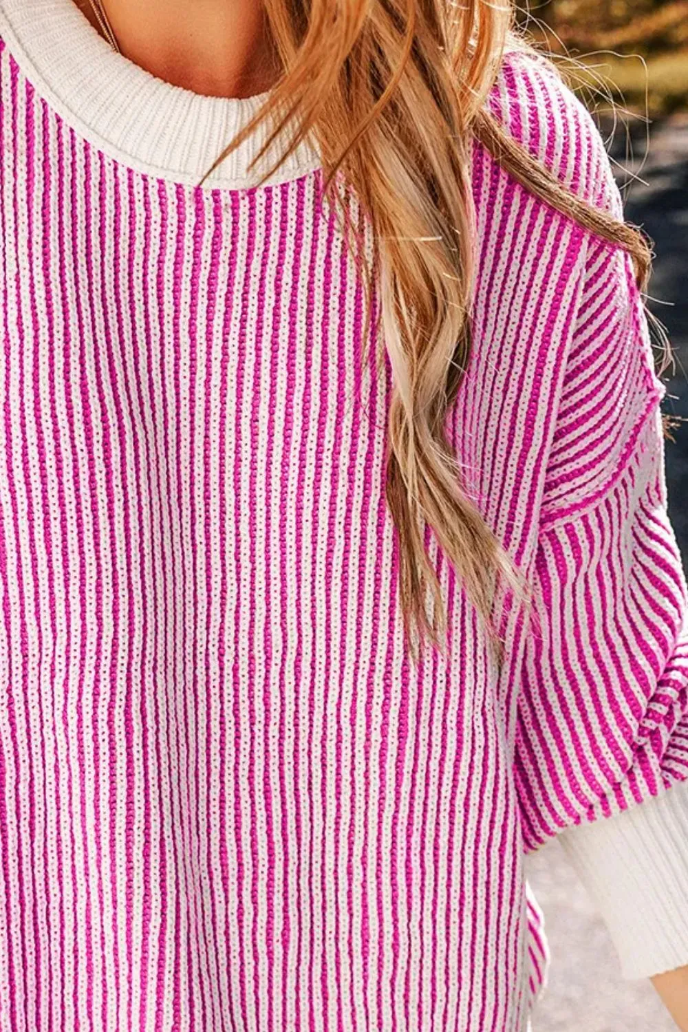 Round Neck Dropped Shoulder Sweater | Winter Fashion | Oversized Sweater