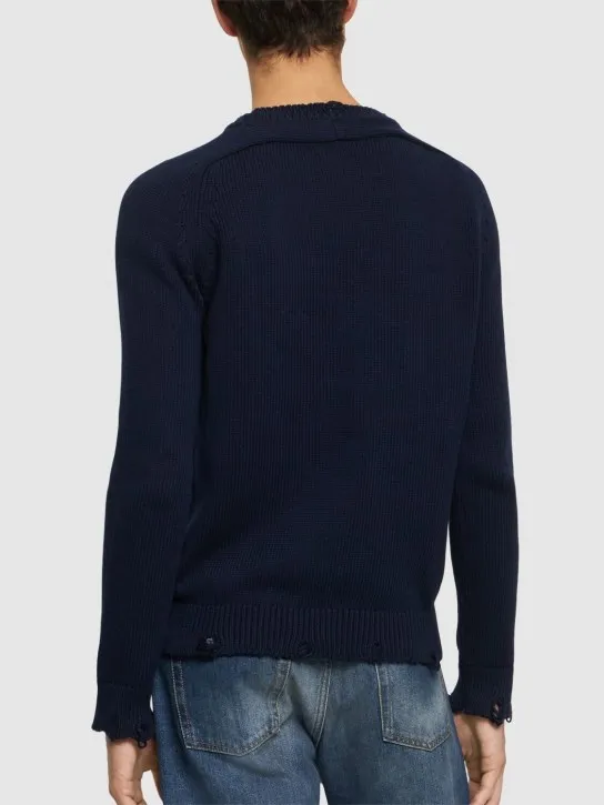 Saint Laurent   Used detail cotton crewneck sweater 