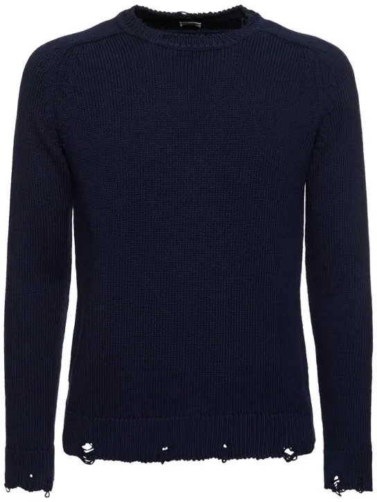 Saint Laurent   Used detail cotton crewneck sweater 