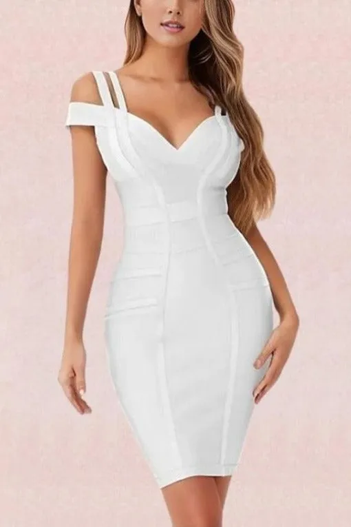 Sia Bandage Dress - Pearl White