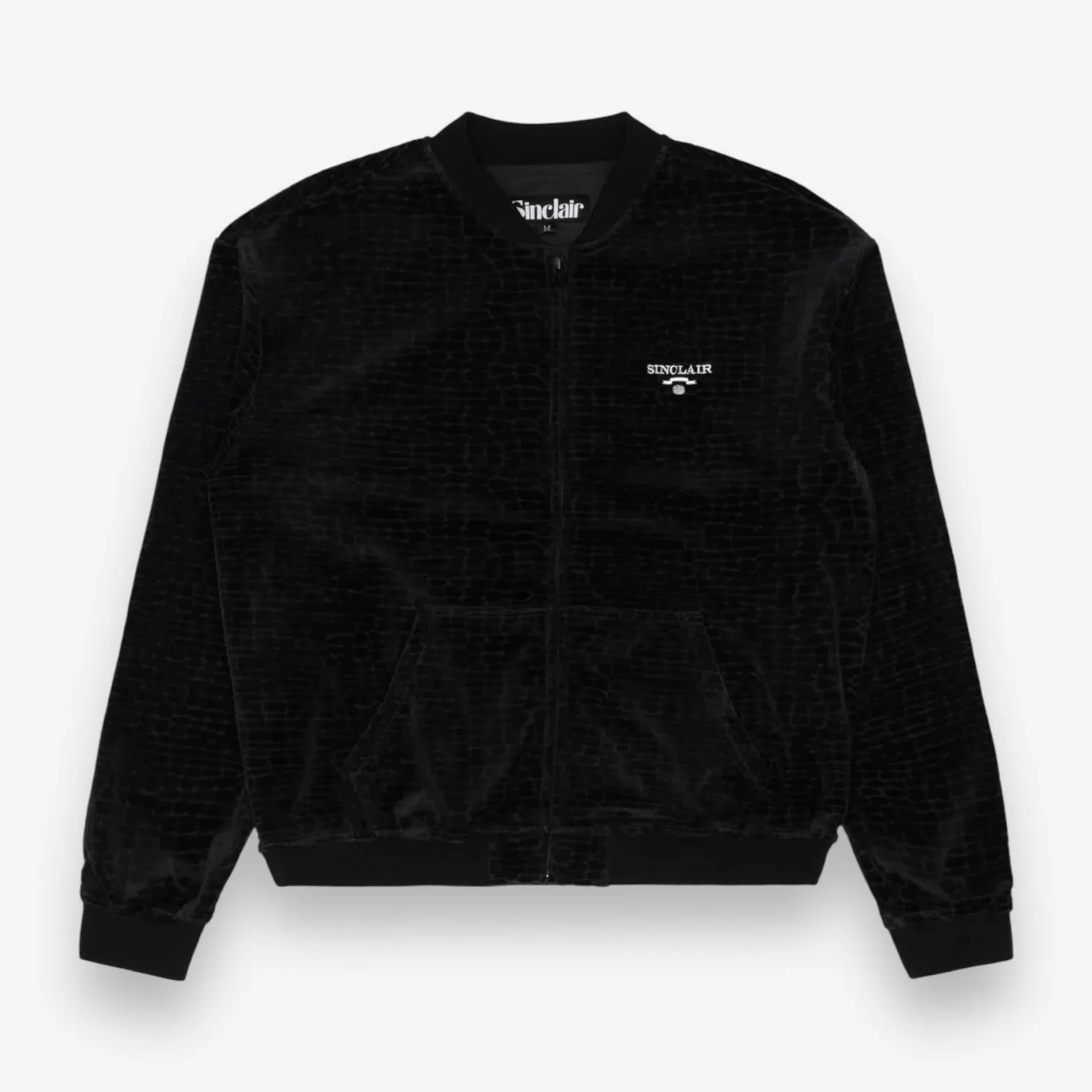 Sinclair Croc Velour Track Jacket Black