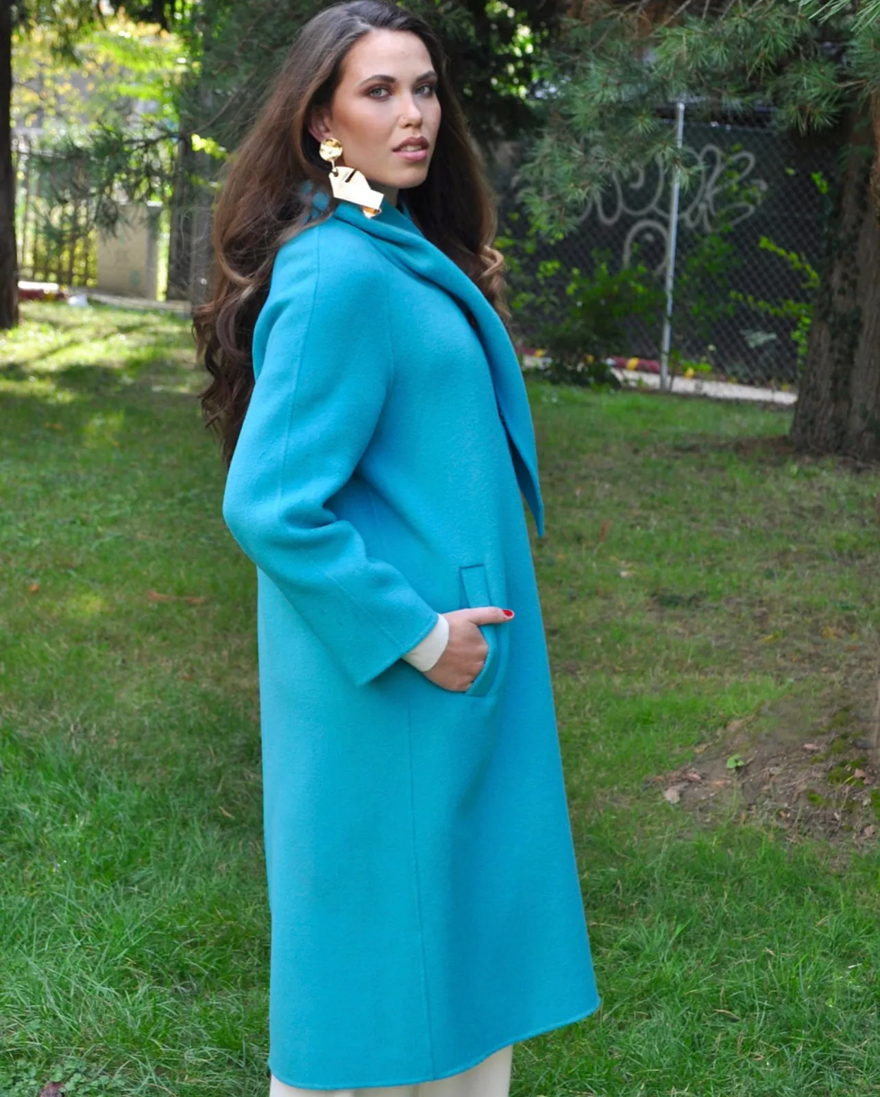 SKY BLUE WOOL COAT