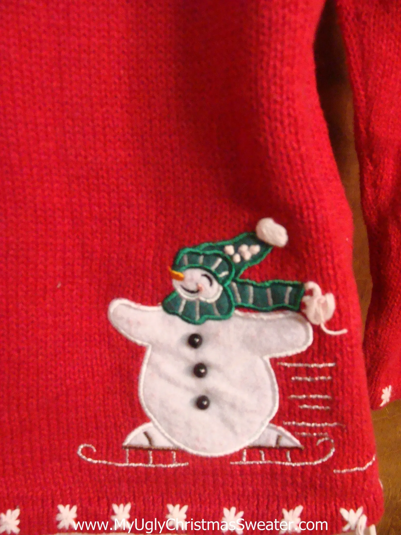 Sledding, Skating, Skiing Snowmen Bad Christmas Sweater