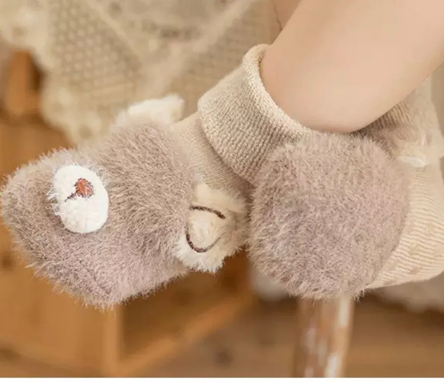 Sleepy Teddy Baby Socks- Beige