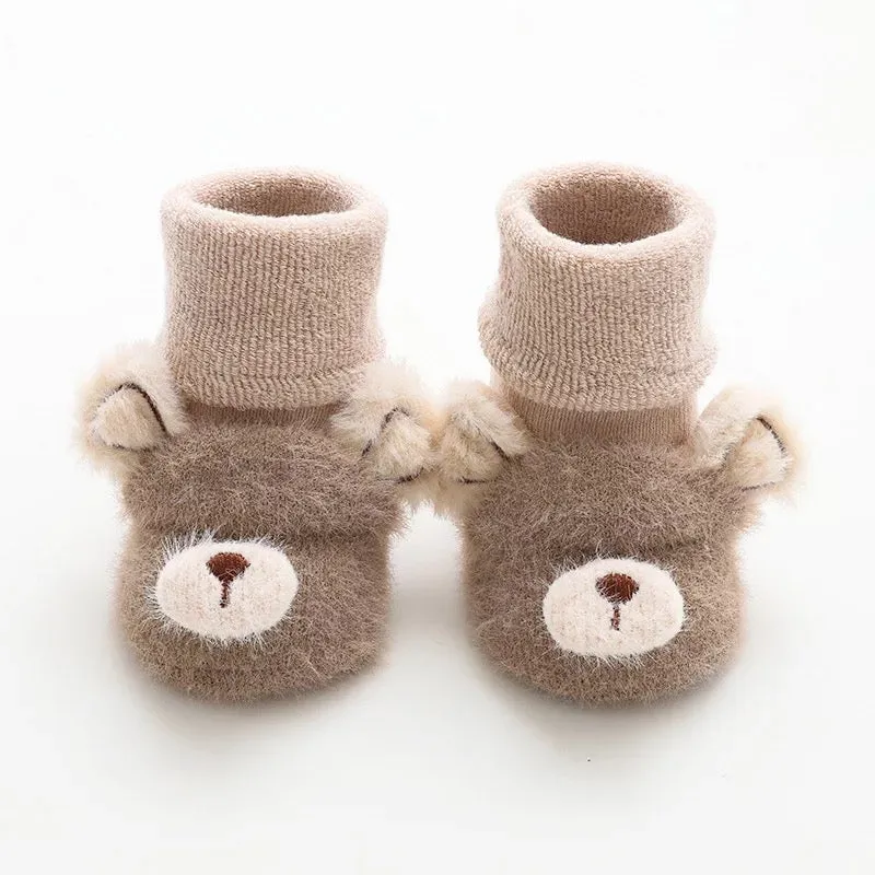 Sleepy Teddy Baby Socks- Beige