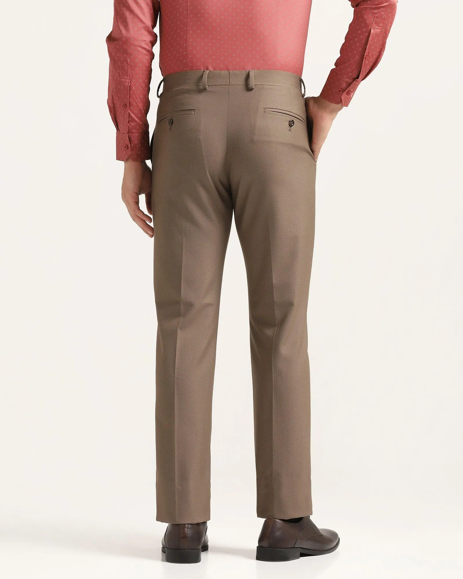 Slim Comfort B-95 Formal Brown Textured Trouser - Lee