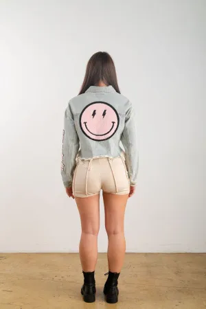 Smiley Crop Denim Jacket