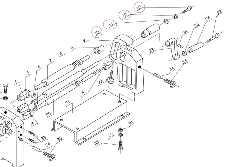 Spare parts for KAKA Industrial W01-1222, 12-Inch Slip Roll Machine