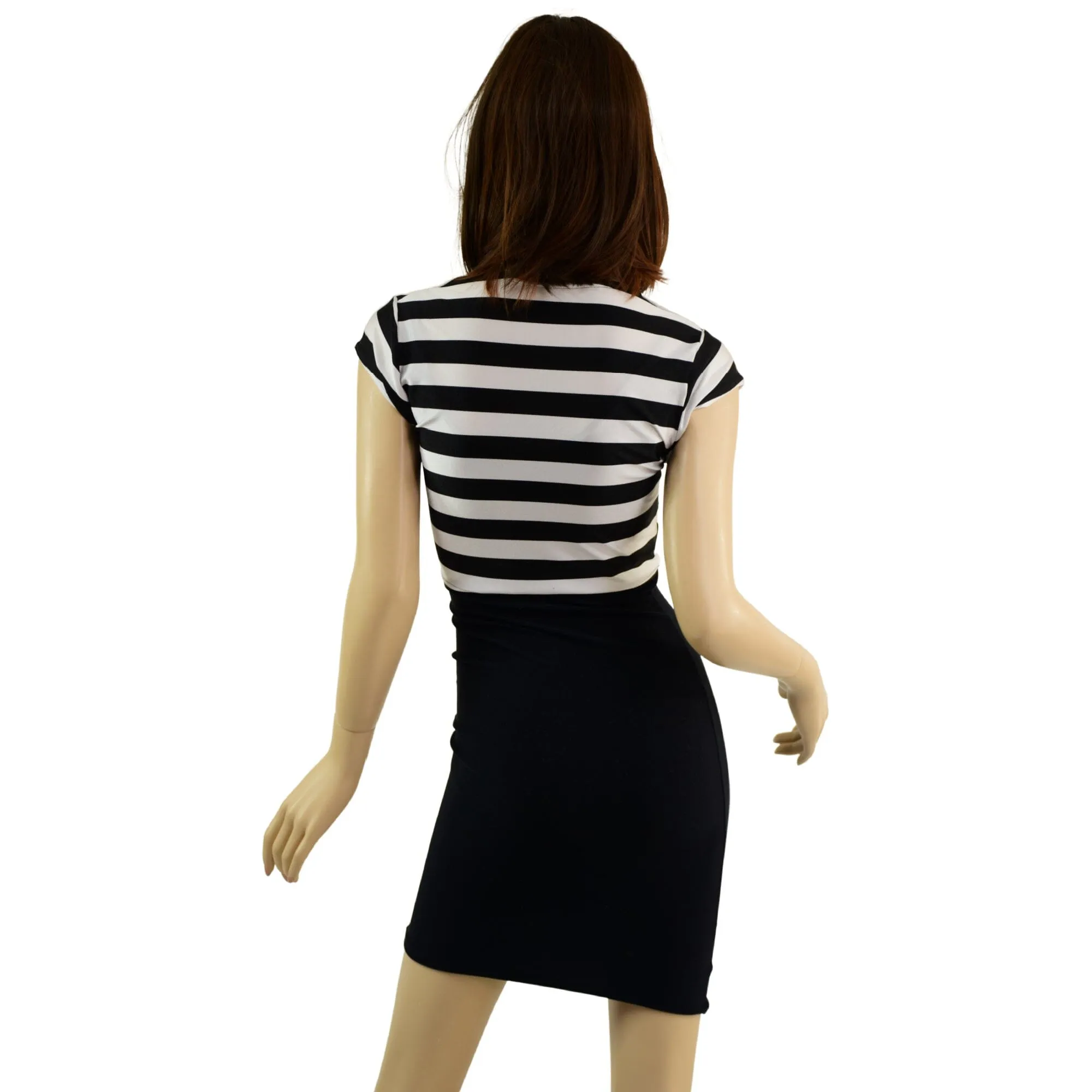 Striped Bodice Bodycon Dresss