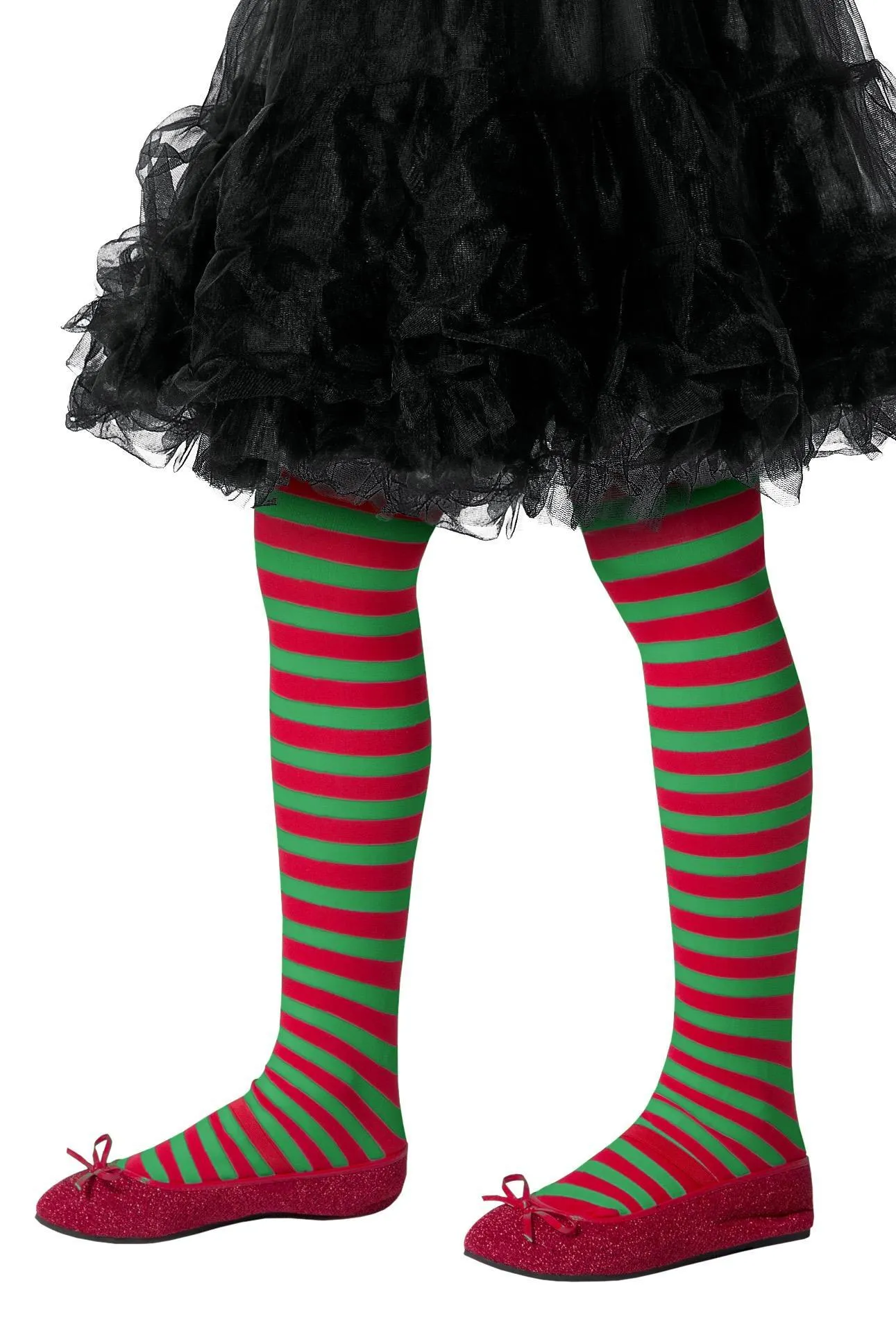 Striped Tights, Childs, Red & Green