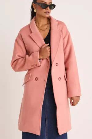 Style Tea Rose Oversized Belted Coat